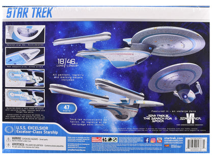 Skill 2 Model Kit U.S.S. Excelsior NX-2000 Space Ship "Star Trek III: The Search for Spock" (1984) Movie 1/1000 Scale Model by AMT-DiecastModeler.com