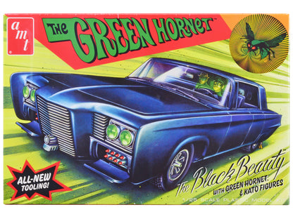 Skill 2 Model Kit Black Beauty "The Green Hornet" (1966–1967) TV Series with Green Hornet and Kato Figures 1/25 Scale Model by AMT-DiecastModeler.com