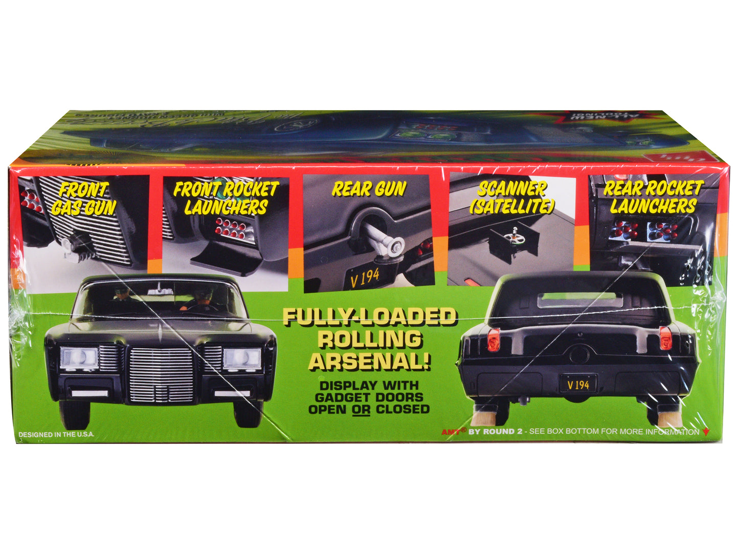 Skill 2 Model Kit Black Beauty "The Green Hornet" (1966–1967) TV Series with Green Hornet and Kato Figures 1/25 Scale Model by AMT-DiecastModeler.com