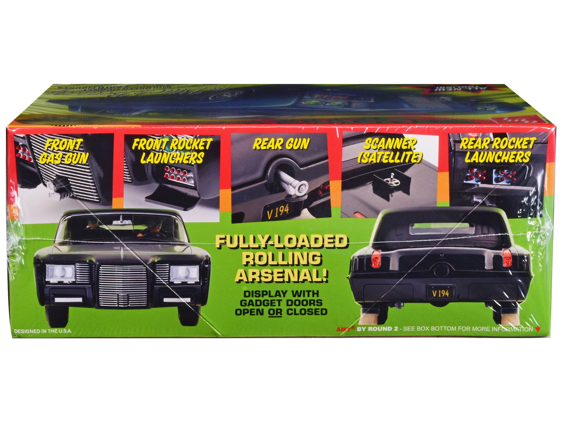 Skill 2 Model Kit Black Beauty "The Green Hornet" (1966–1967) TV Series with Green Hornet and Kato Figures 1/25 Scale Model by AMT-DiecastModeler.com