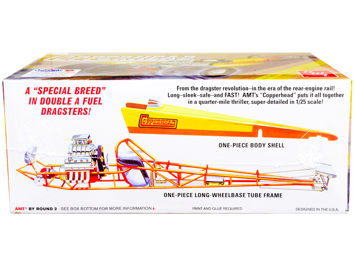Skill 2 Model Kit 1934 Copperhead Rear-Engine Double A Fuel Dragster 1/25 Scale Model by AMT-DiecastModeler.com