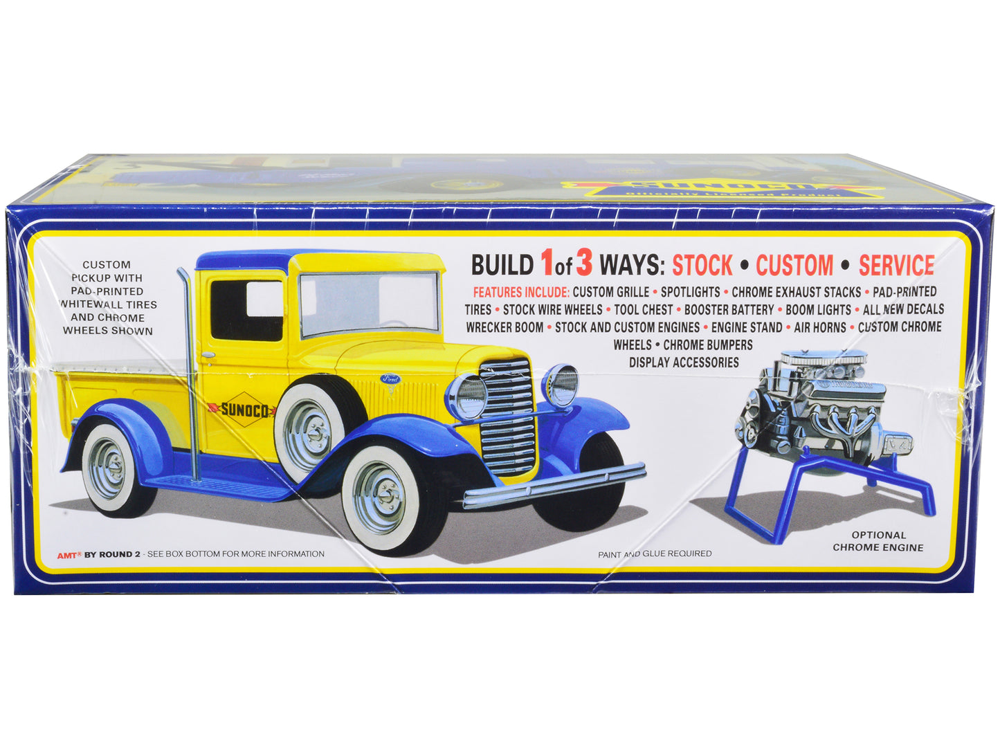 Skill 2 Model Kit 1934 Ford Pickup Truck "Sunoco" 3 in 1 Kit 1/25 Scale Model by AMT-DiecastModeler.com