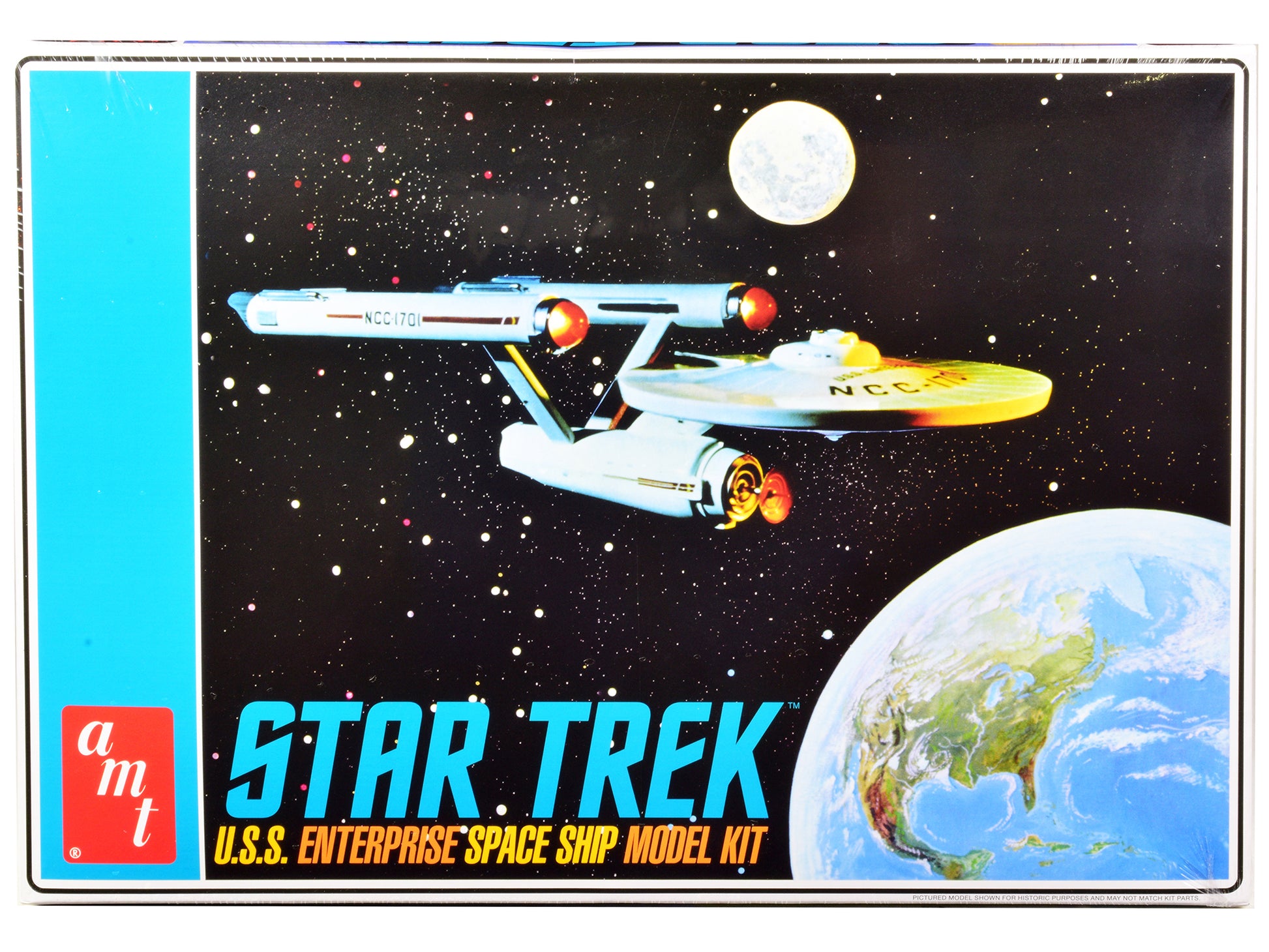 Skill 2 Model Kit U.S.S. Enterprise NCC-1701 Space Ship "Star Trek" 1/650 Scale Model by AMT-DiecastModeler.com