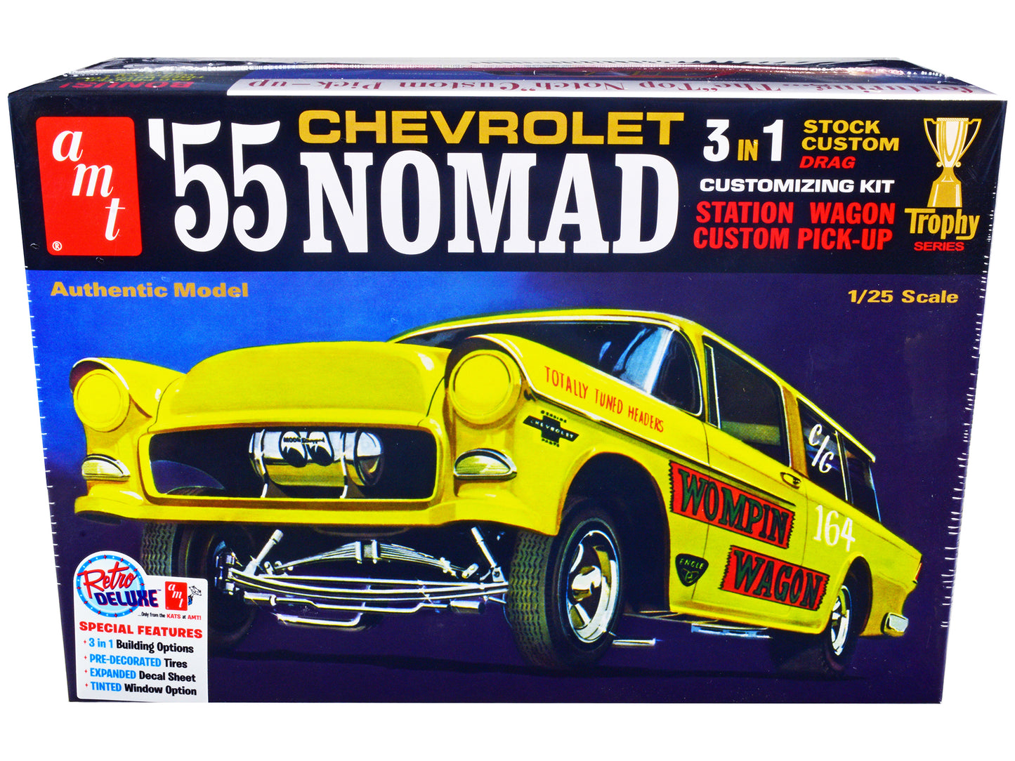 Skill 2 Model Kit 1955 Chevrolet Nomad 3-in-1 Kit "Trophy Series" 1/25 Scale Model by AMT-DiecastModeler.com