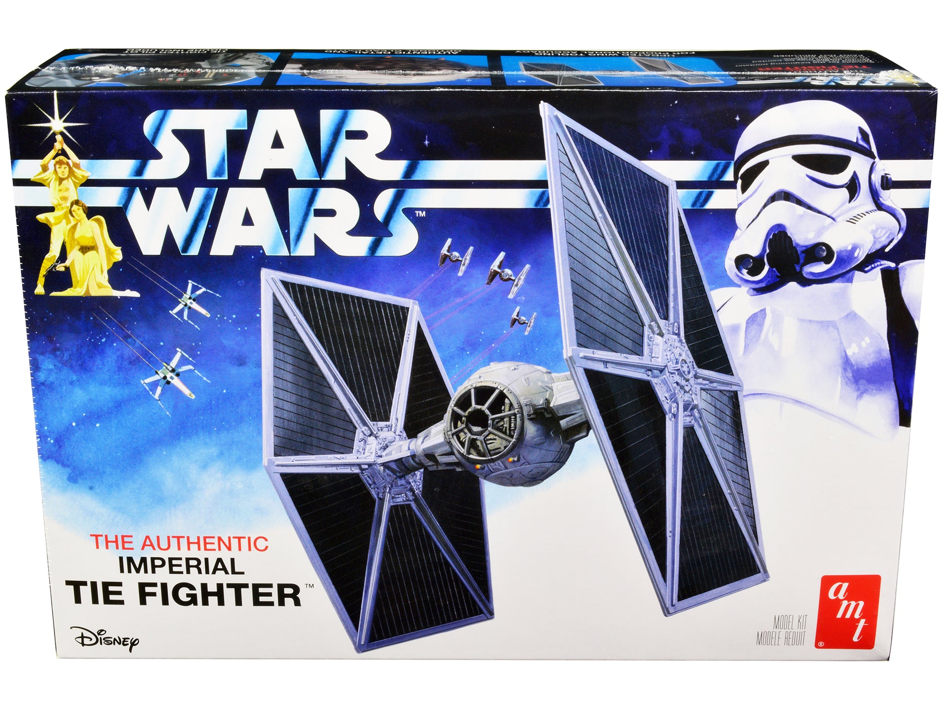 Skill 2 Model Kit Imperial Tie Fighter "Star Wars" (1977) Movie Model by AMT-DiecastModeler.com