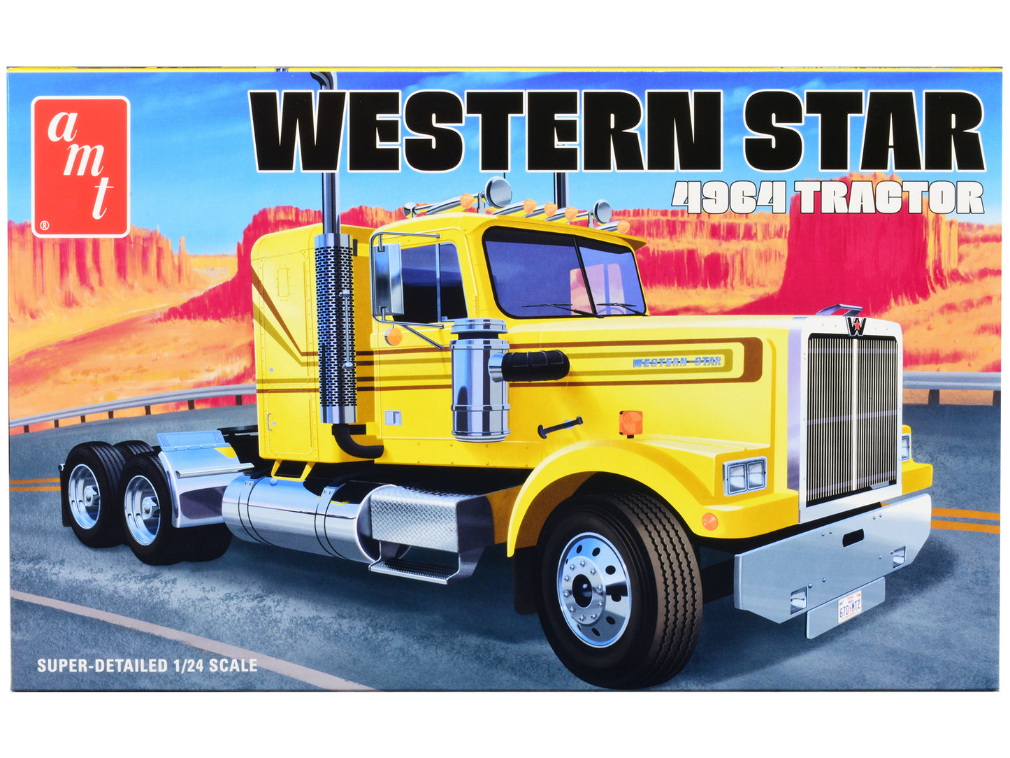 Skill 3 Model Kit Western Star 4964 Truck Tractor 1/24 Scale Model by AMT-DiecastModeler.com