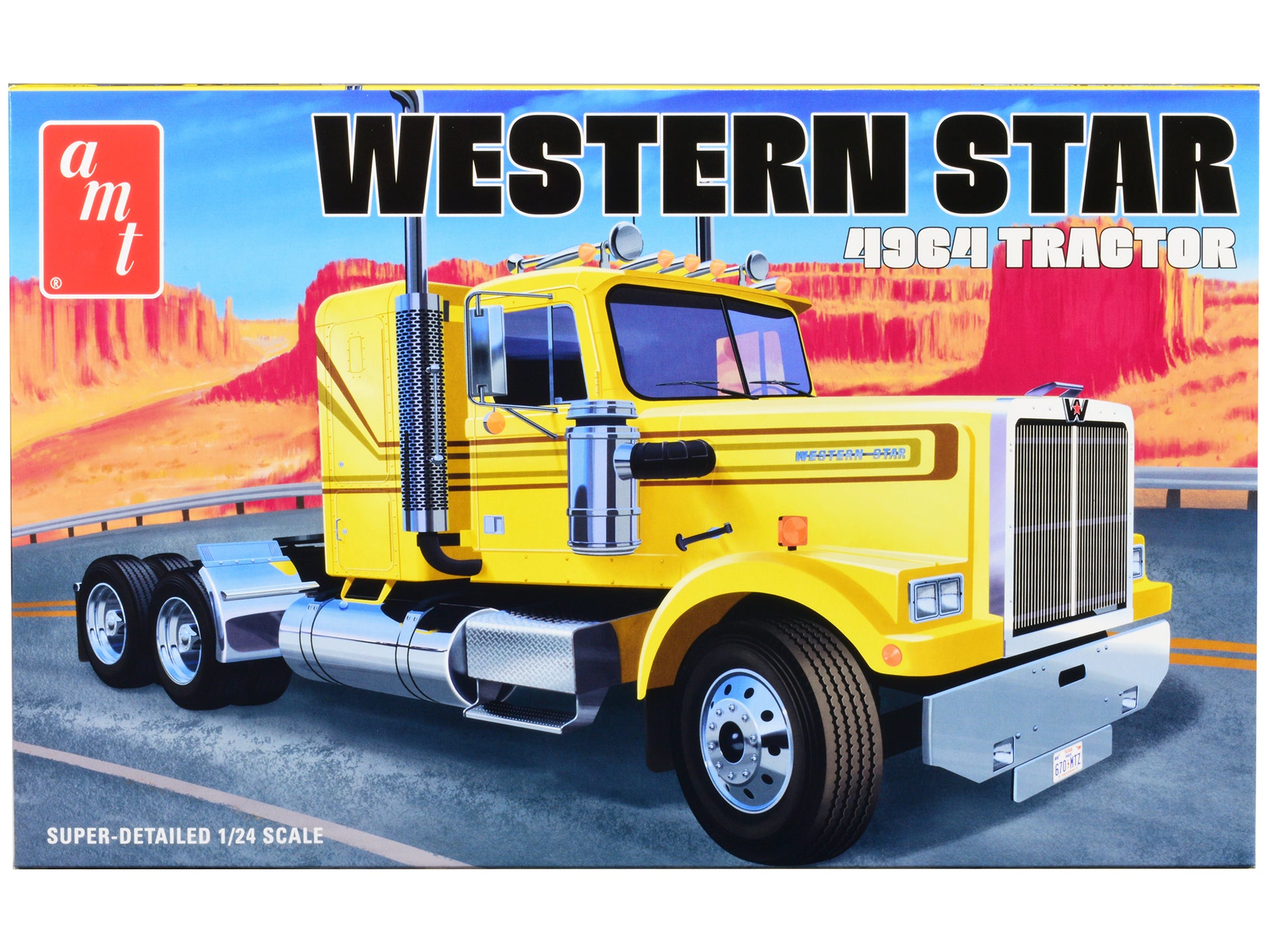 Skill 3 Model Kit Western Star 4964 Truck Tractor 1/24 Scale Model by AMT-DiecastModeler.com