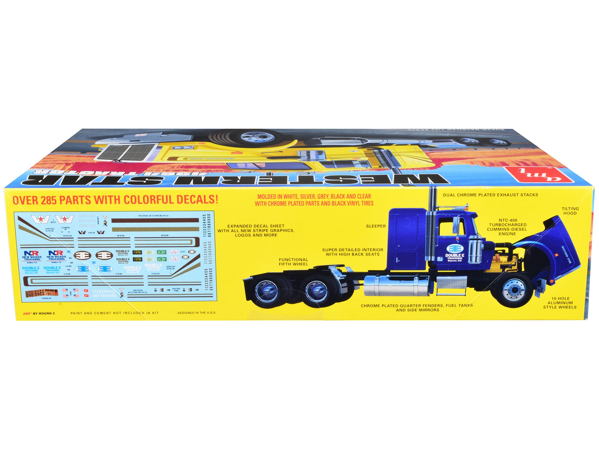Skill 3 Model Kit Western Star 4964 Truck Tractor 1/24 Scale Model by AMT-DiecastModeler.com