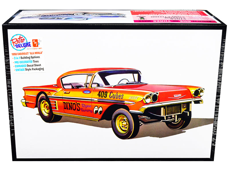 Skill 2 Model Kit 1958 Chevrolet Impala "Ala-Impala" 3-in-1 Kit 1/25 Scale Model by AMT-DiecastModeler.com