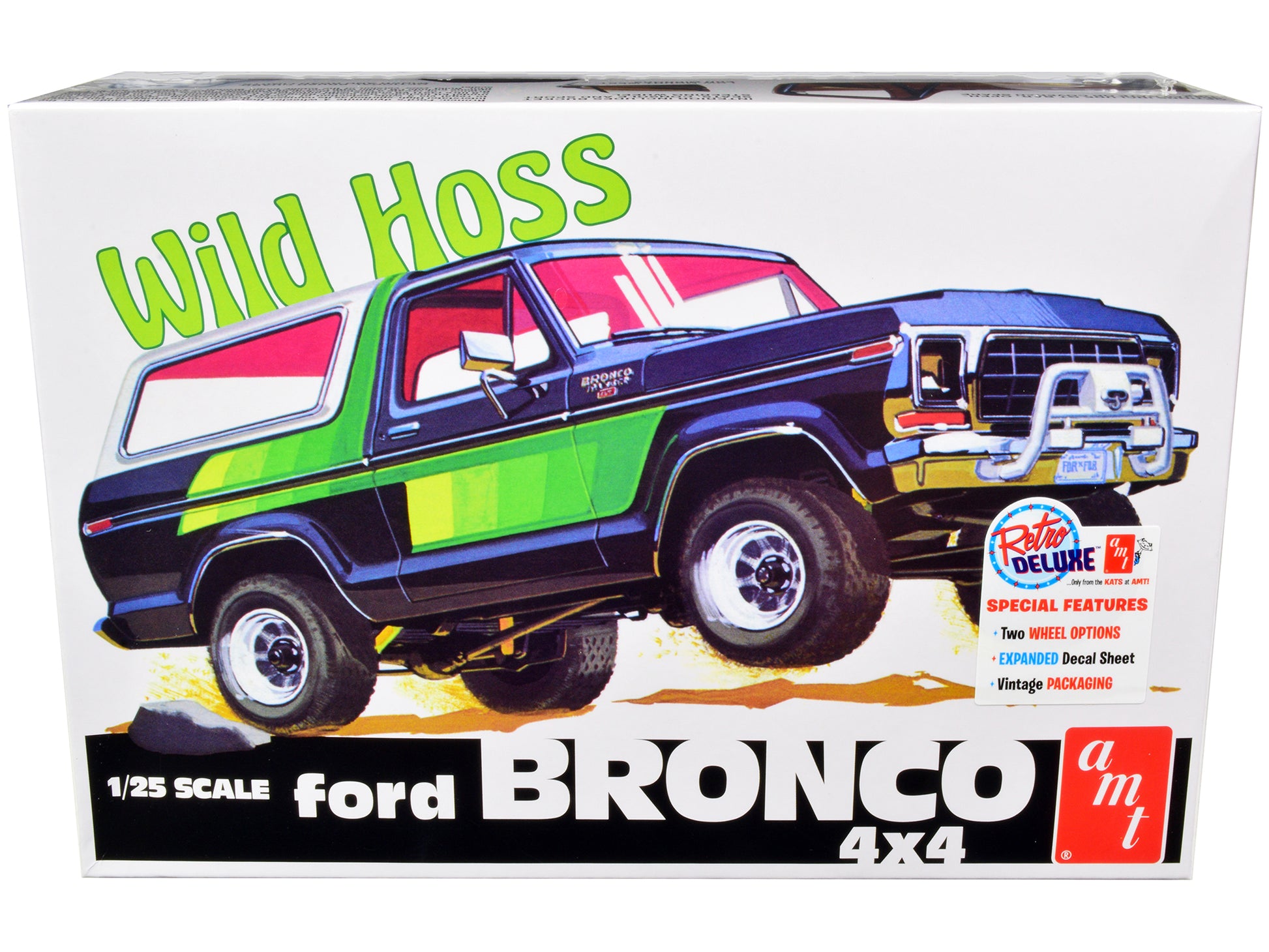 Skill 2 Model Kit Ford Bronco 4X4 "Wild Hoss" 1/25 Scale Model by AMT-DiecastModeler.com