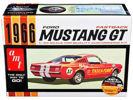 Skill 2 Model Kit 1966 Ford Mustang GT Fastback 1/25 Scale Model by AMT-DiecastModeler.com