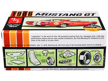 Skill 2 Model Kit 1966 Ford Mustang GT Fastback 1/25 Scale Model by AMT-DiecastModeler.com