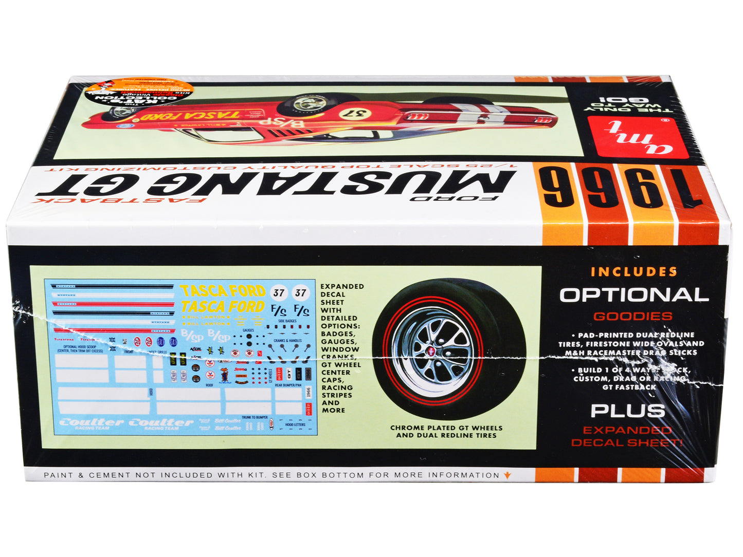 Skill 2 Model Kit 1966 Ford Mustang GT Fastback 1/25 Scale Model by AMT-DiecastModeler.com