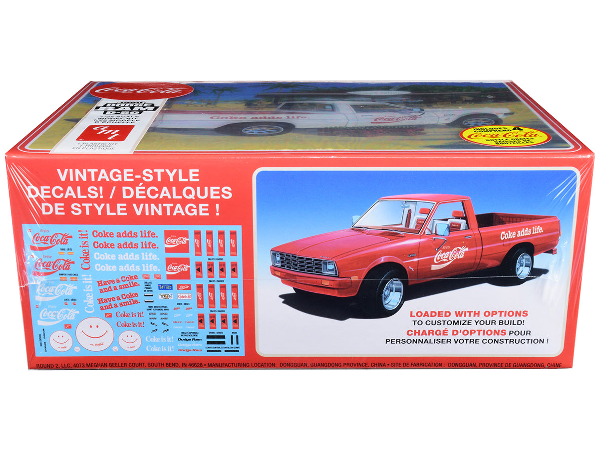Skill 3 Model Kit 1980 Dodge Ram D-50 Pickup Truck "Coca-Cola" Four Bottle Crates 1/25 Scale Model by AMT-DiecastModeler.com