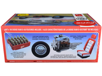 Skill 3 Model Kit 1980 Dodge Ram D-50 Pickup Truck "Coca-Cola" Four Bottle Crates 1/25 Scale Model by AMT-DiecastModeler.com