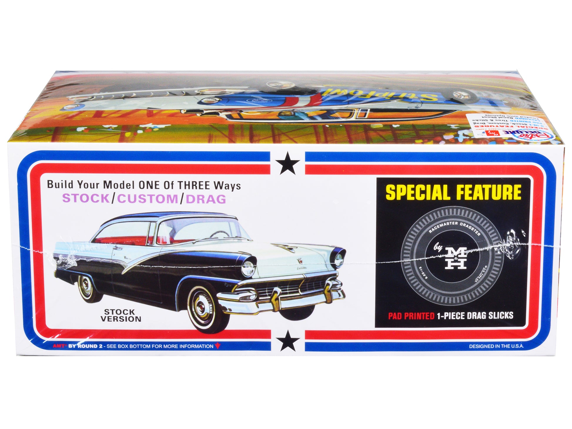 Skill 2 Model Kit 1956 Ford Victoria Hardtop 3 in 1 Kit 1/25 Scale Model by AMT-DiecastModeler.com