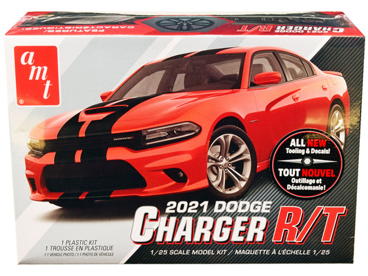 Skill 2 Model Kit 2021 Dodge Charger R/T 1/25 Scale Model by AMT-DiecastModeler.com