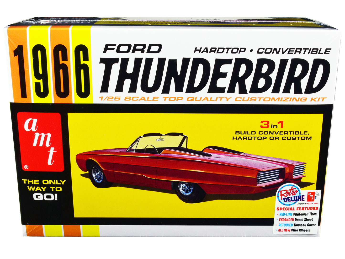 Skill 2 Model Kit 1966 Ford Thunderbird Hardtop/Convertible 3-in-1 Kit 1/25 Scale Model by AMT-DiecastModeler.com