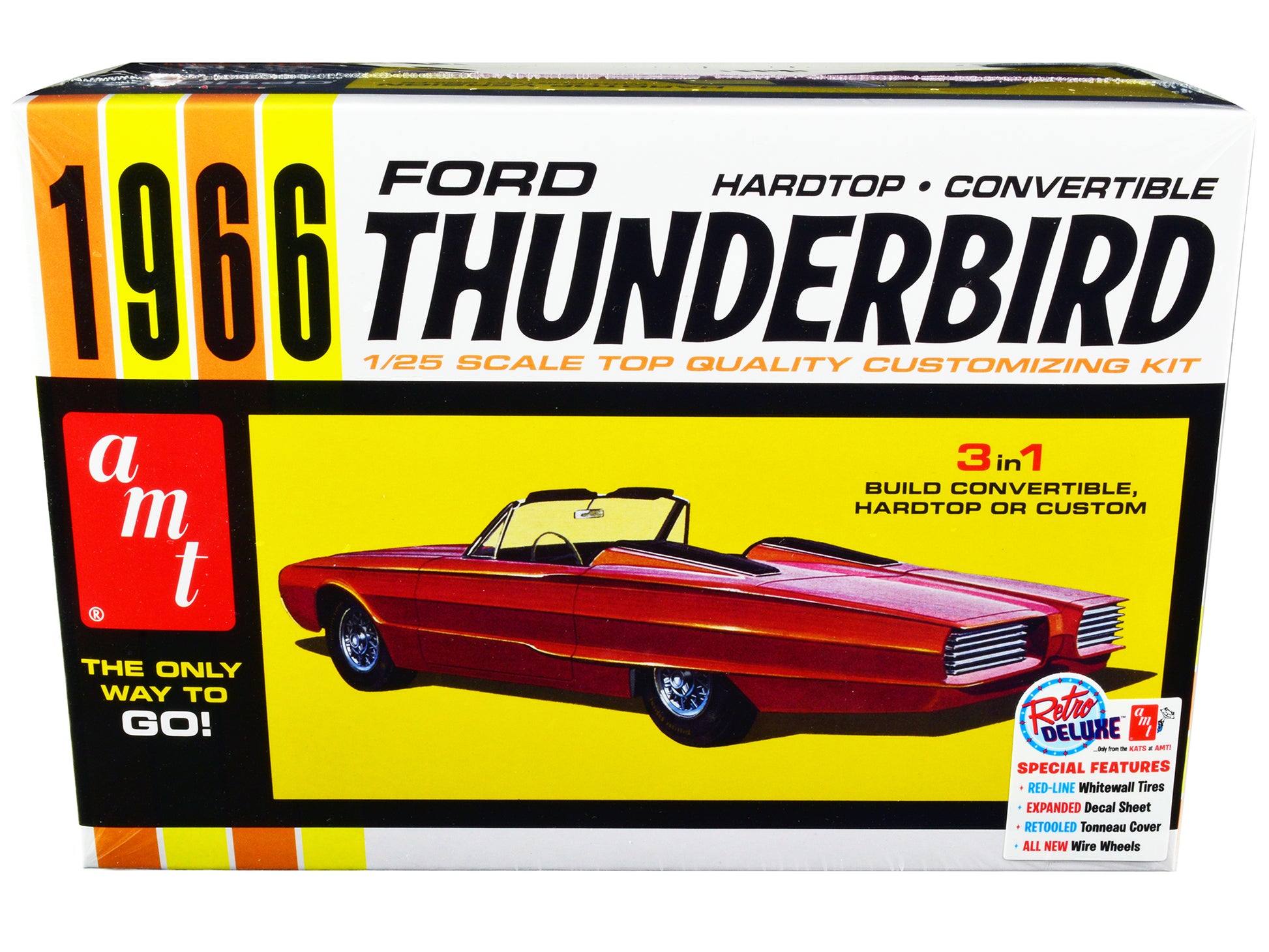 Skill 2 Model Kit 1966 Ford Thunderbird Hardtop/Convertible 3-in-1 Kit 1/25 Scale Model by AMT-DiecastModeler.com