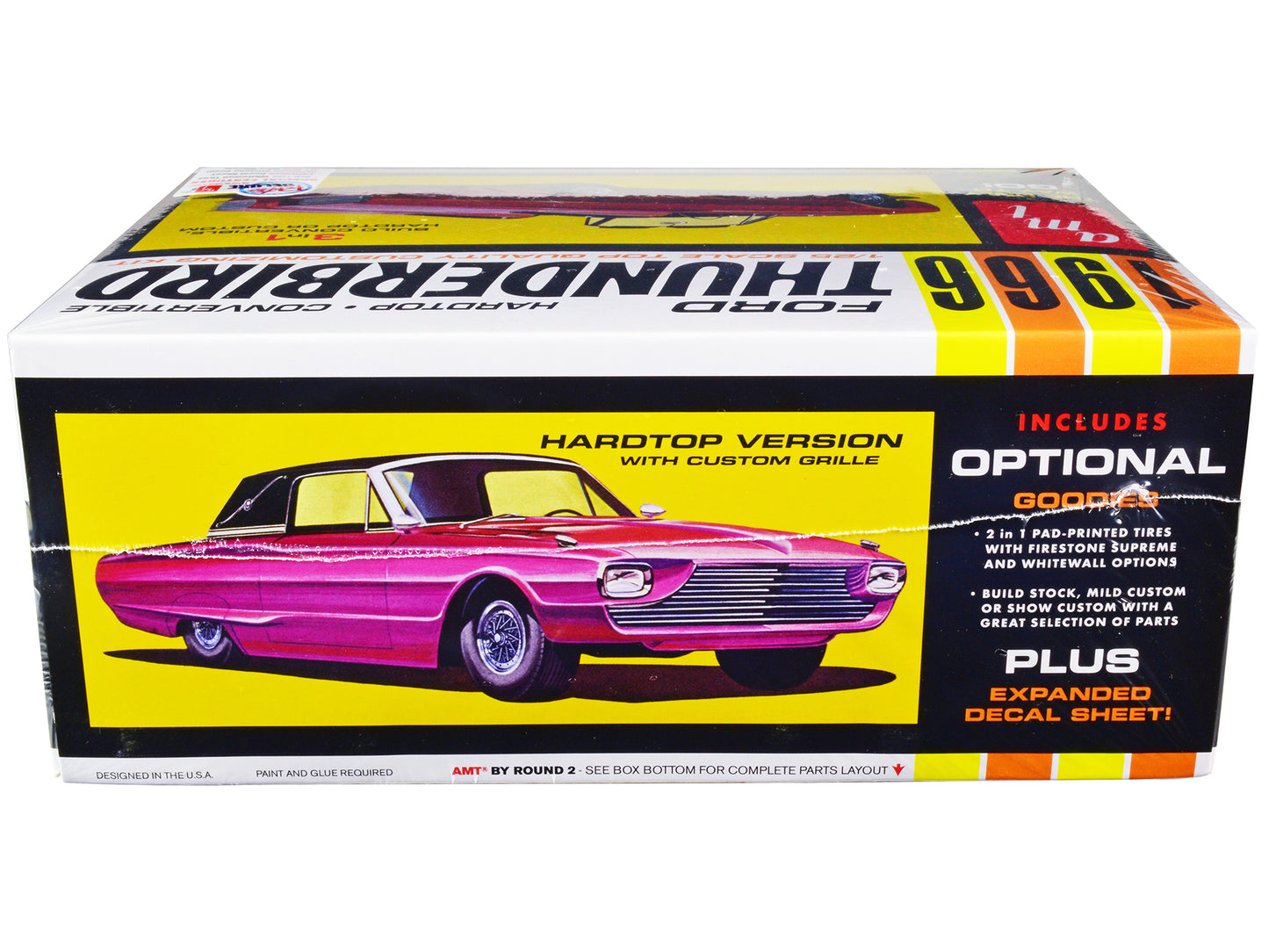 Skill 2 Model Kit 1966 Ford Thunderbird Hardtop/Convertible 3-in-1 Kit 1/25 Scale Model by AMT-DiecastModeler.com