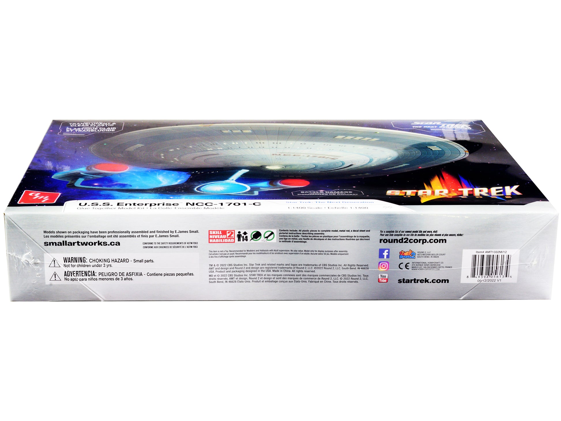 Skill 2 Model Kit U.S.S. Enterprise NCC-1701-C Space Ship "Star Trek: The Next Generation" (1987) TV Series 1/1400 Scale Model by AMT-DiecastModeler.com