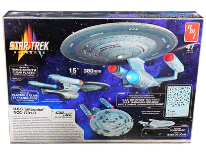 Skill 2 Model Kit U.S.S. Enterprise NCC-1701-C Space Ship "Star Trek: The Next Generation" (1987) TV Series 1/1400 Scale Model by AMT-DiecastModeler.com