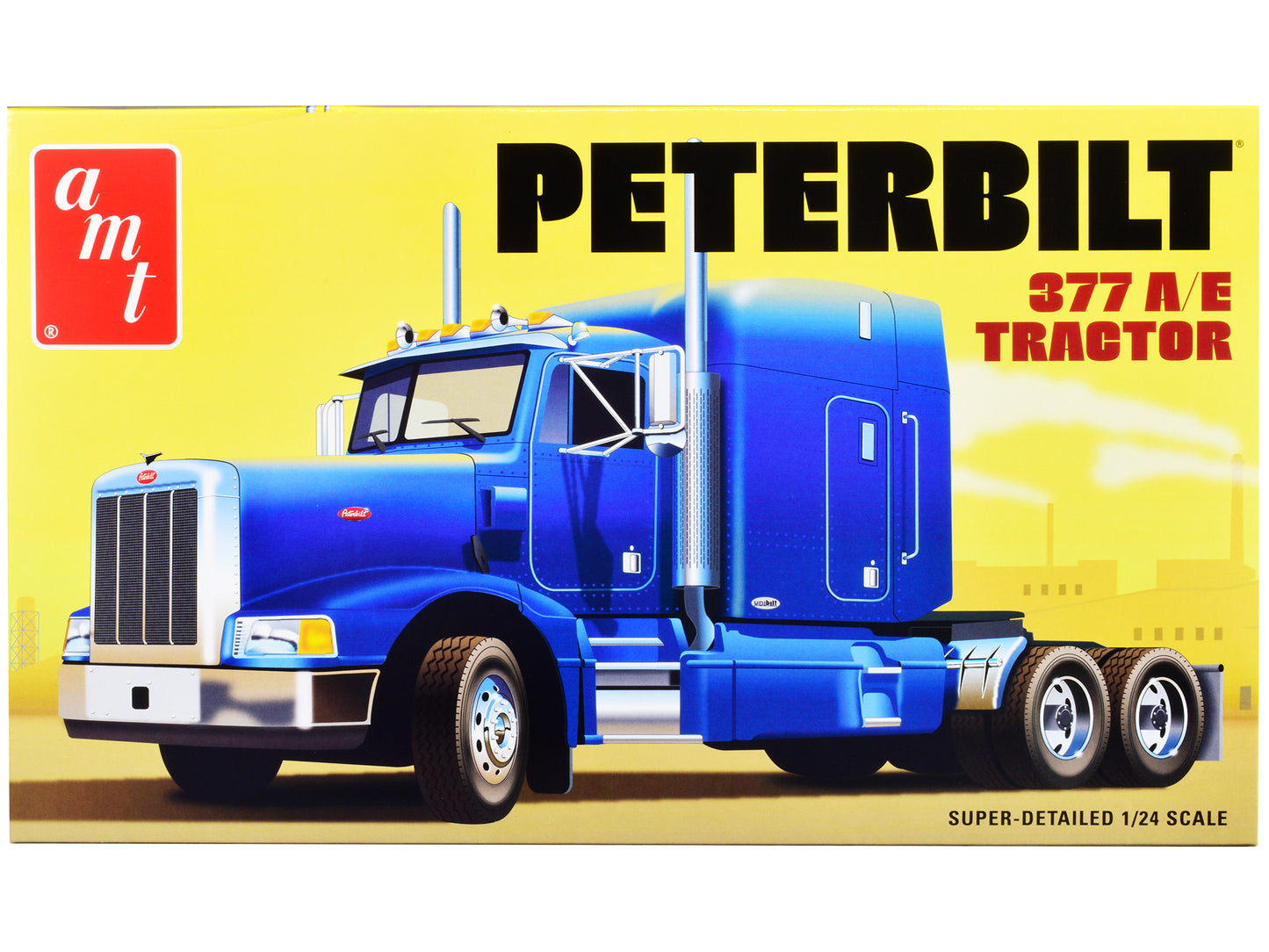 Skill 3 Model Kit Peterbilt 377 A/E Truck Tractor 1/24 Scale Model by AMT-DiecastModeler.com