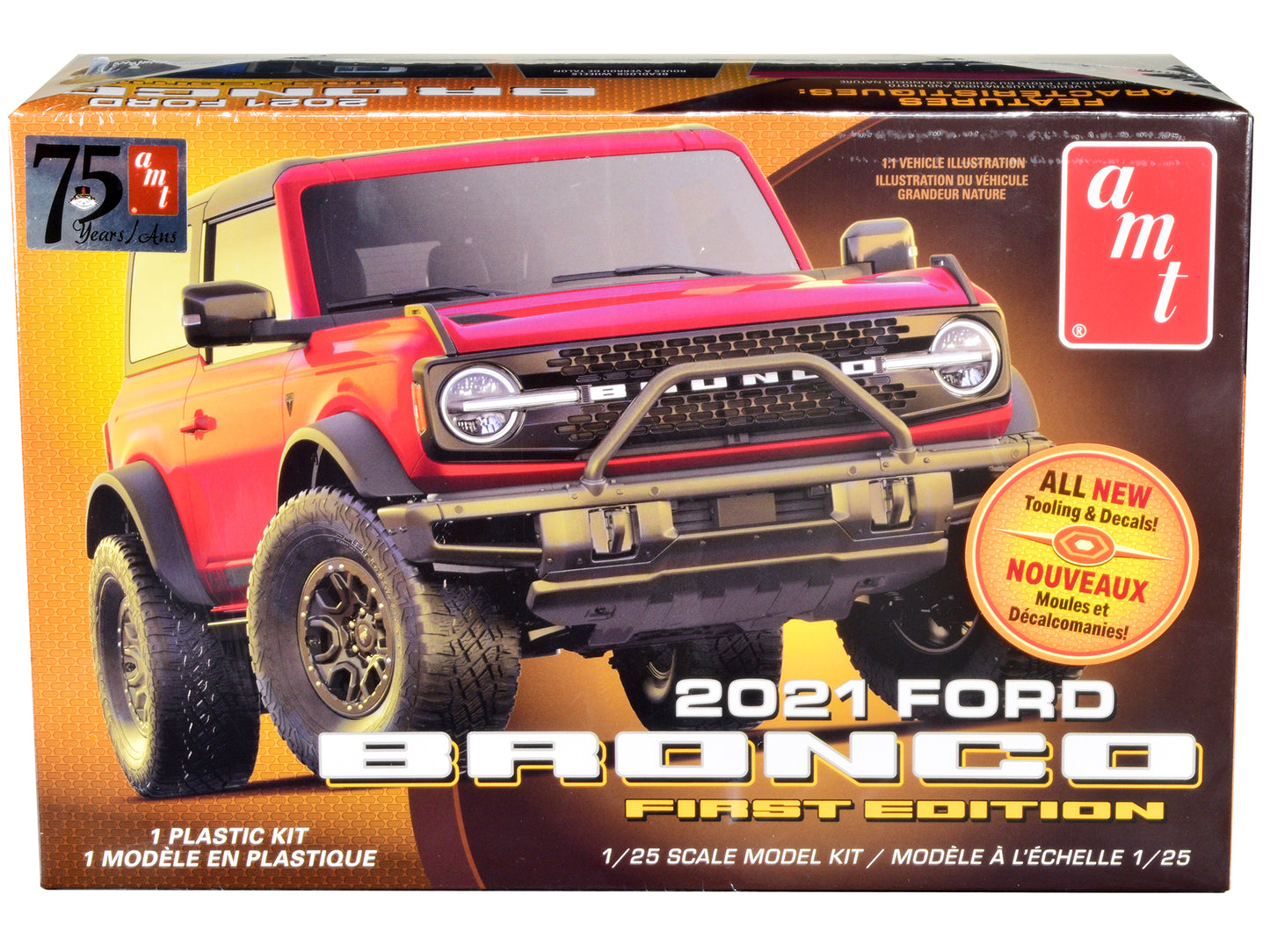 Skill 2 Model Kit 2021 Ford Bronco First Edition 1/25 Scale Model by AMT-DiecastModeler.com