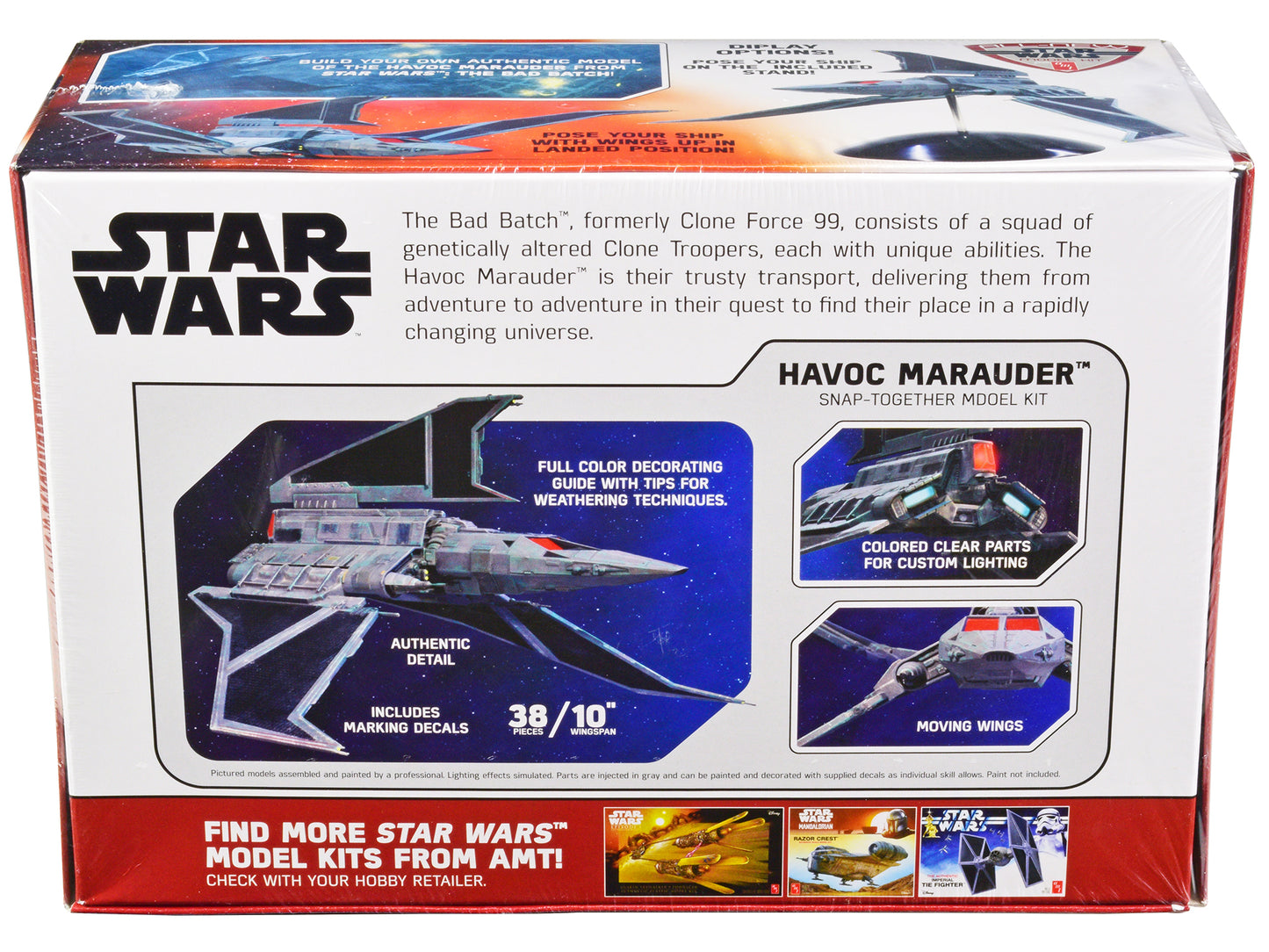 Skill 2 Model Kit Havoc Marauder Space Ship "Star Wars: The Bad Batch" (2021-Current) TV Series 1/144 Scale Model by AMT-DiecastModeler.com