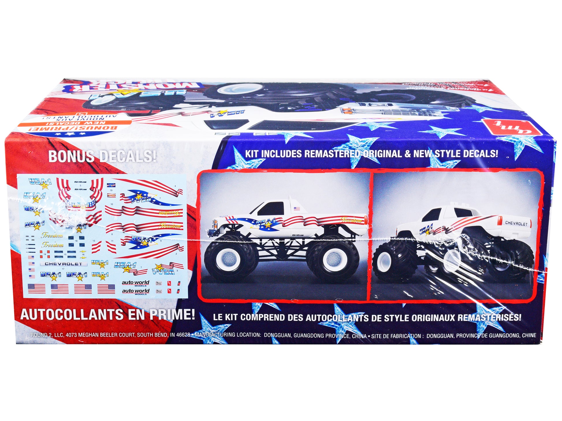Skill 1 Snap Model Kit Chevrolet Silverado "USA-1" Monster Truck 1/32 Scale Model by AMT-DiecastModeler.com