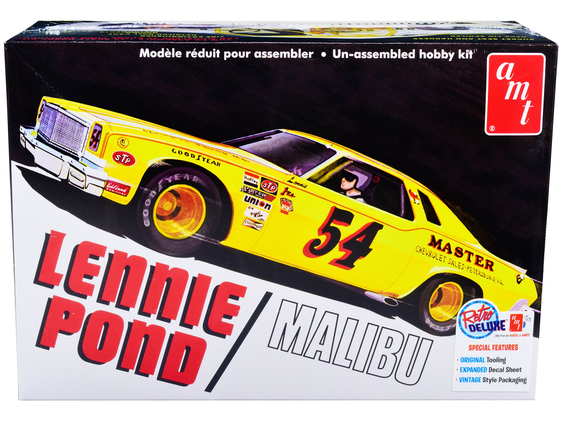 Skill 2 Model Kit 1974 Chevrolet Malibu Stock Car #54 Lennie Pond 1/25 Scale Model by AMT-DiecastModeler.com