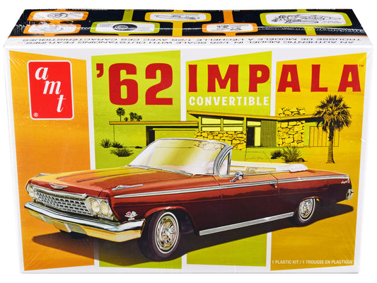 Skill 2 Model Kit 1962 Chevrolet Impala Convertible 1/25 Scale Model by AMT-DiecastModeler.com