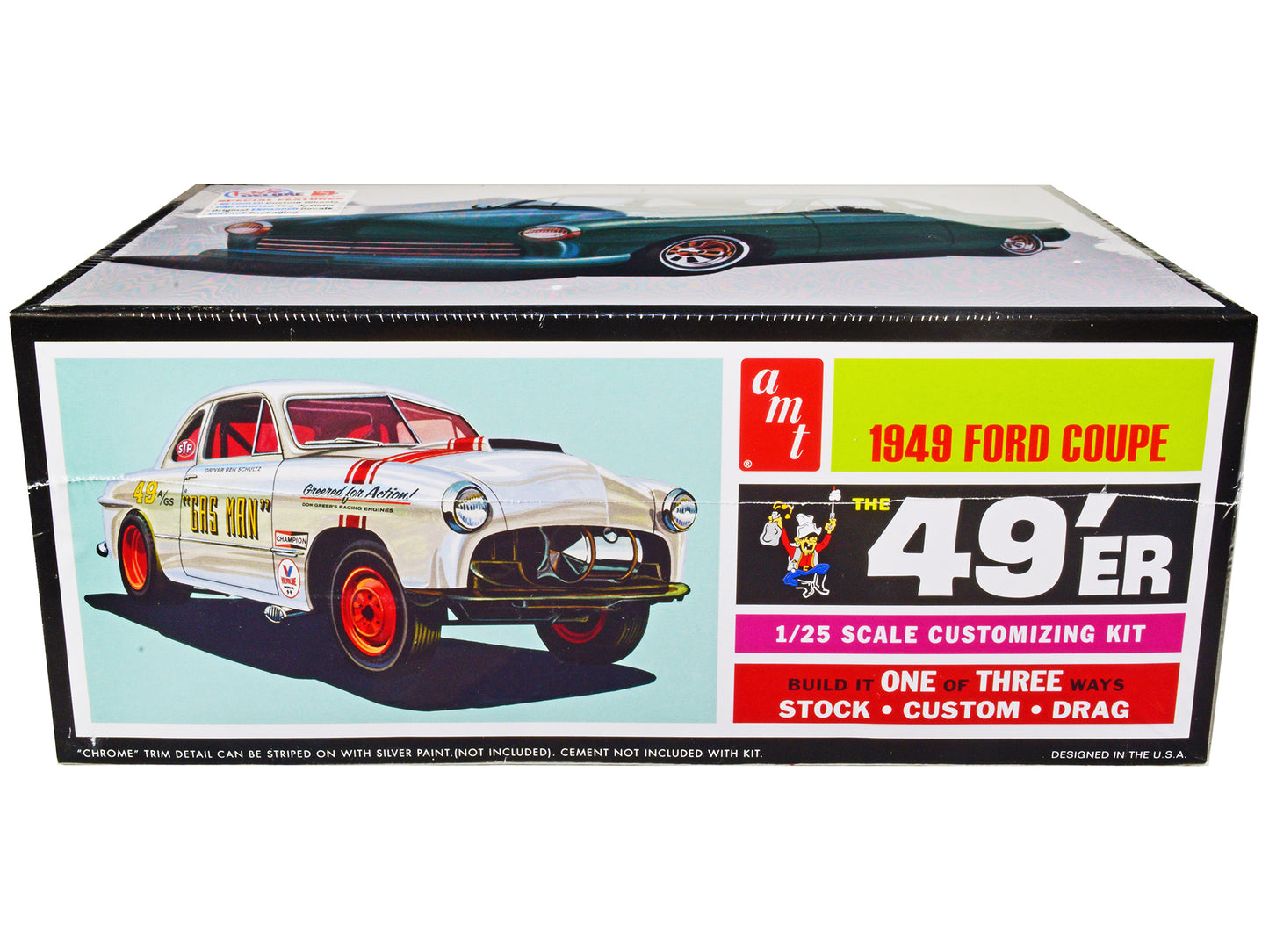 Skill 2 Model Kit 1949 Ford Coupe "The 49'er" 3-in-1 Kit 1/25 Scale Model by AMT-DiecastModeler.com