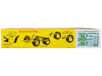Skill 3 Model Kit 1966 Dodge L700 Truck with Flatbed Racing Trailer 1/25 Scale Model by AMT-DiecastModeler.com