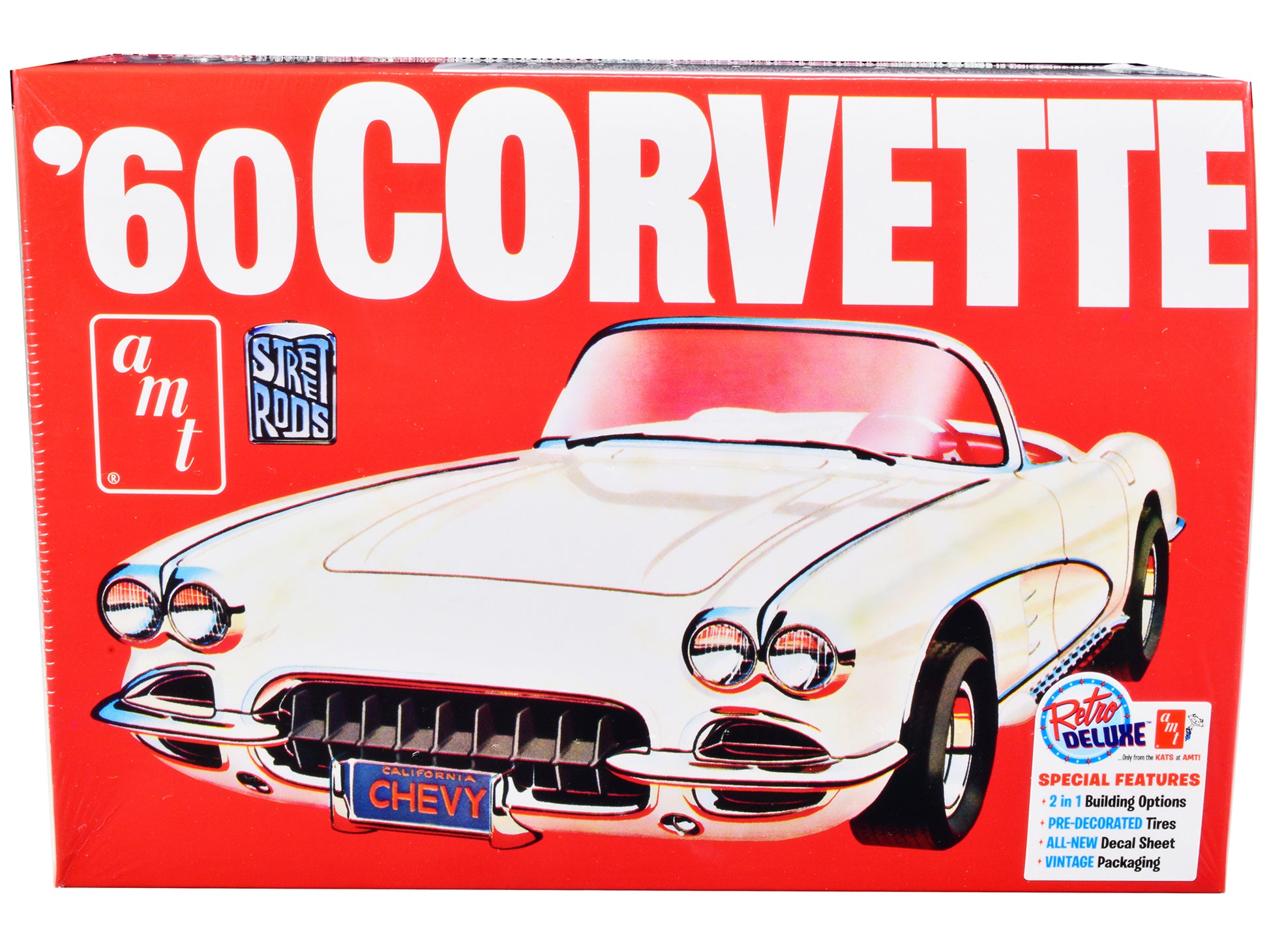 Skill 2 Model Kit 1960 Chevrolet Corvette "Street Rods" 1/25 Scale Model by AMT-DiecastModeler.com