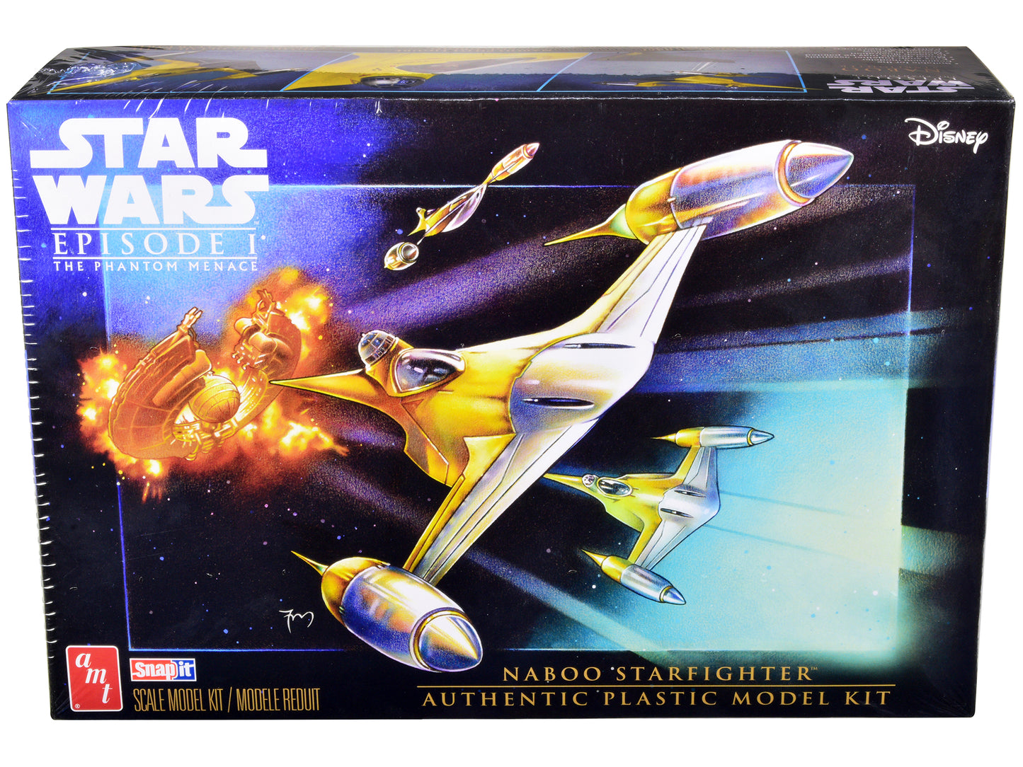 Skill 2 Model Kit Naboo Starfighter Spaceship "Star Wars: Episode I - The Phantom Menace" (1999) Movie 1/48 Scale Model by AMT-DiecastModeler.com