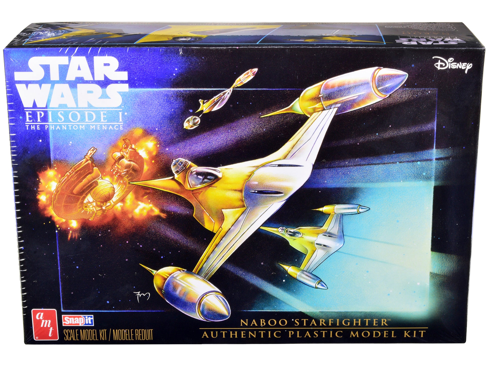 Skill 2 Model Kit Naboo Starfighter Spaceship "Star Wars: Episode I - The Phantom Menace" (1999) Movie 1/48 Scale Model by AMT-DiecastModeler.com