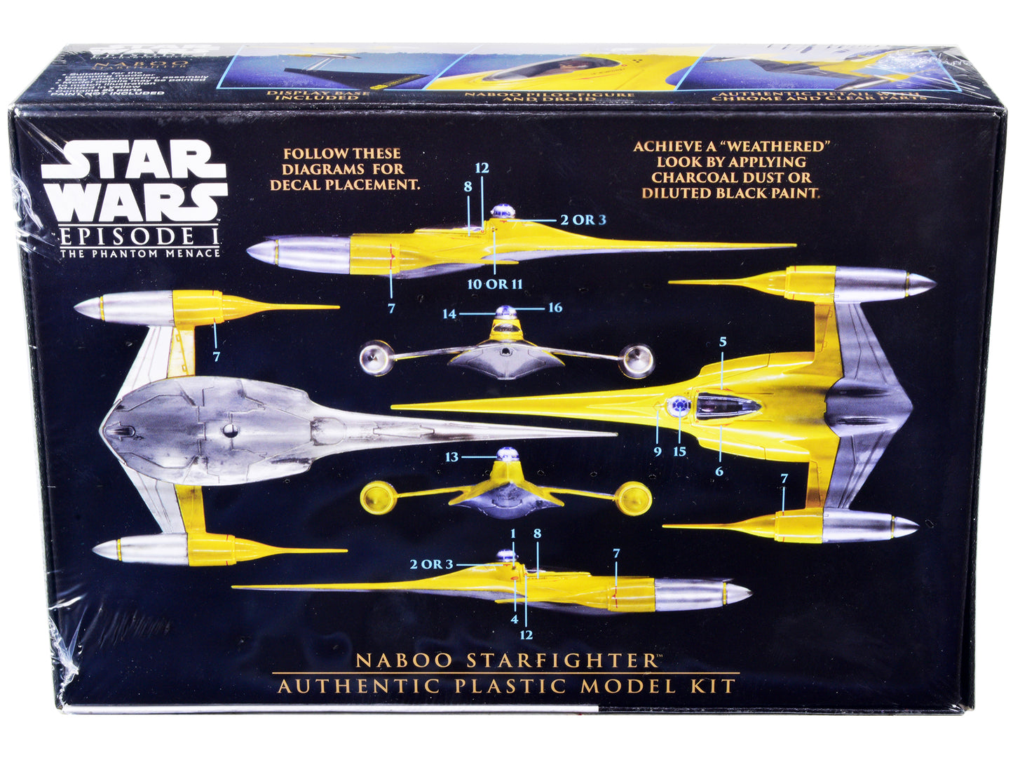 Skill 2 Model Kit Naboo Starfighter Spaceship "Star Wars: Episode I - The Phantom Menace" (1999) Movie 1/48 Scale Model by AMT-DiecastModeler.com