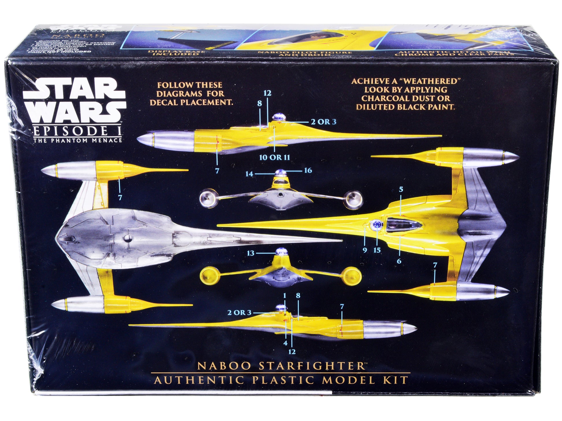 Skill 2 Model Kit Naboo Starfighter Spaceship "Star Wars: Episode I - The Phantom Menace" (1999) Movie 1/48 Scale Model by AMT-DiecastModeler.com