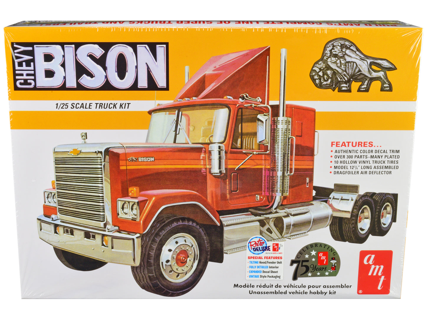 Skill 3 Model Kit Chevrolet Bison Truck Tractor 1/25 Scale Model by AMT-DiecastModeler.com