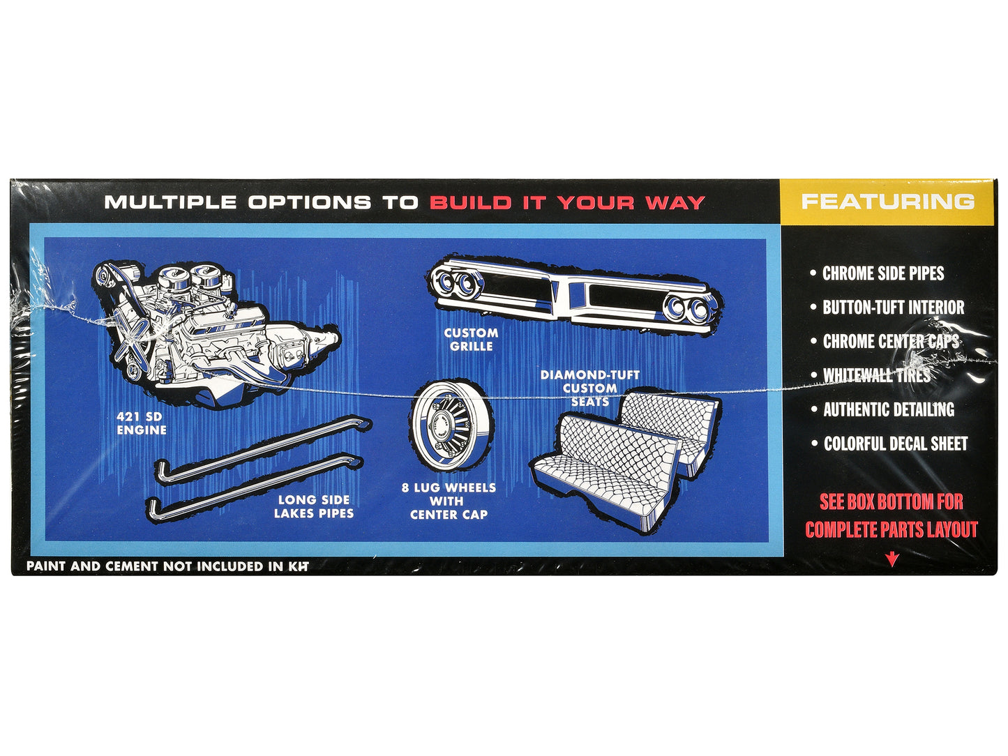 Skill 2 Model Kit 1962 Pontiac Catalina Super Stock 3-in-1 Kit 1/25 Scale Model by AMT-DiecastModeler.com