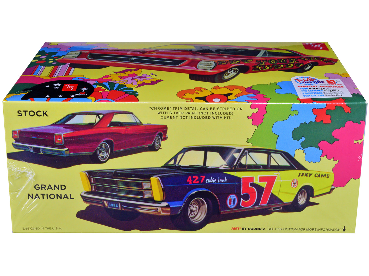 Skill 2 Model Kit 1966 Ford Galaxie 500 Hardtop "Sweet Bippy" 4-in-1 Kit 1/25 Scale Model by AMT-DiecastModeler.com
