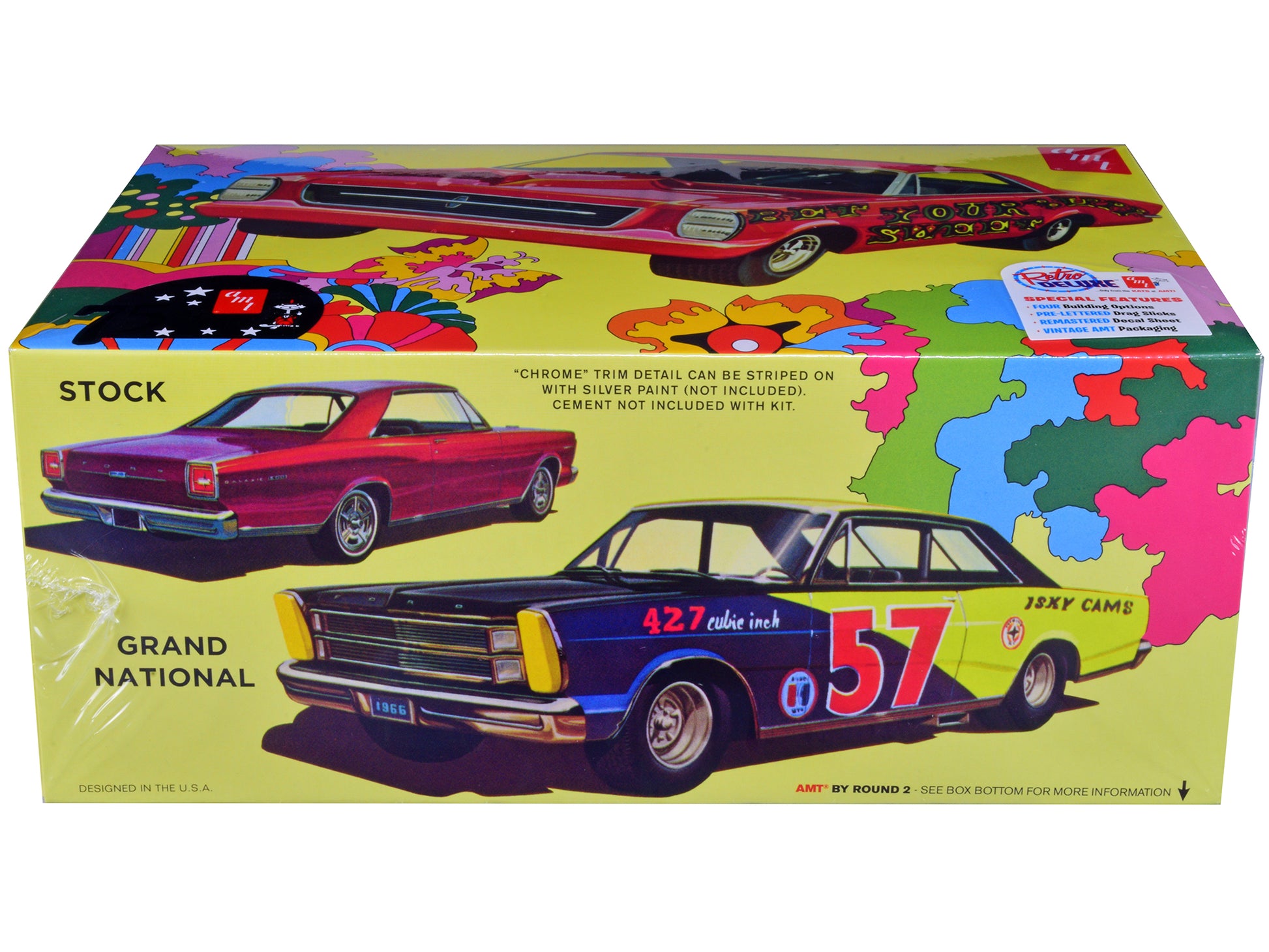 Skill 2 Model Kit 1966 Ford Galaxie 500 Hardtop "Sweet Bippy" 4-in-1 Kit 1/25 Scale Model by AMT-DiecastModeler.com