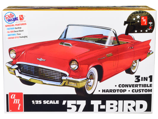 Skill 2 Model Kit 1957 Ford Thunderbird 3-in-1 Kit 1/25 Scale Model by AMT-DiecastModeler.com