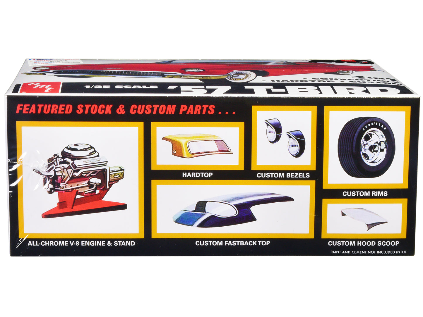 Skill 2 Model Kit 1957 Ford Thunderbird 3-in-1 Kit 1/25 Scale Model by AMT-DiecastModeler.com