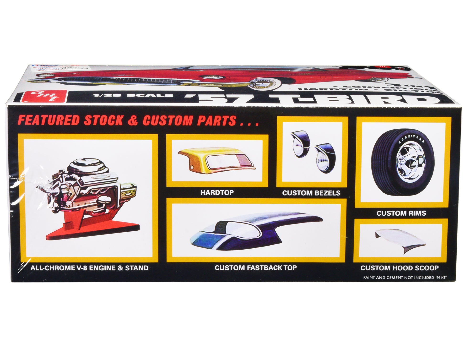 Skill 2 Model Kit 1957 Ford Thunderbird 3-in-1 Kit 1/25 Scale Model by AMT-DiecastModeler.com