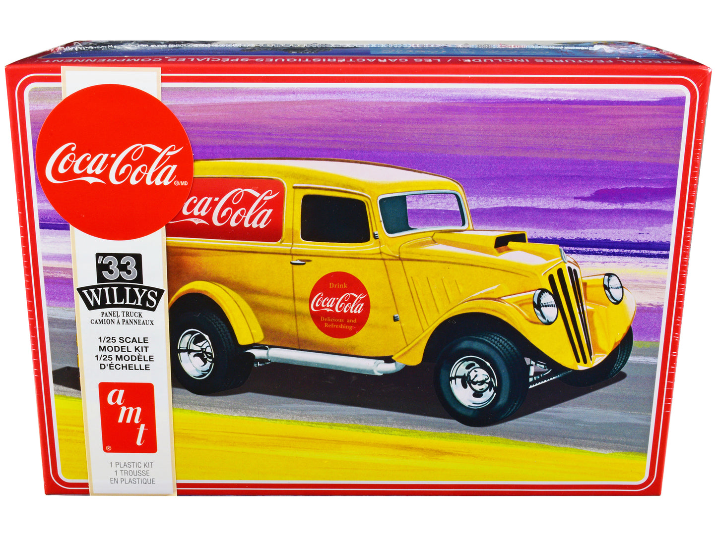 Skill 2 Model Kit 1933 Willys Panel Truck "Coca-Cola" 1/25 Scale Model by AMT-DiecastModeler.com