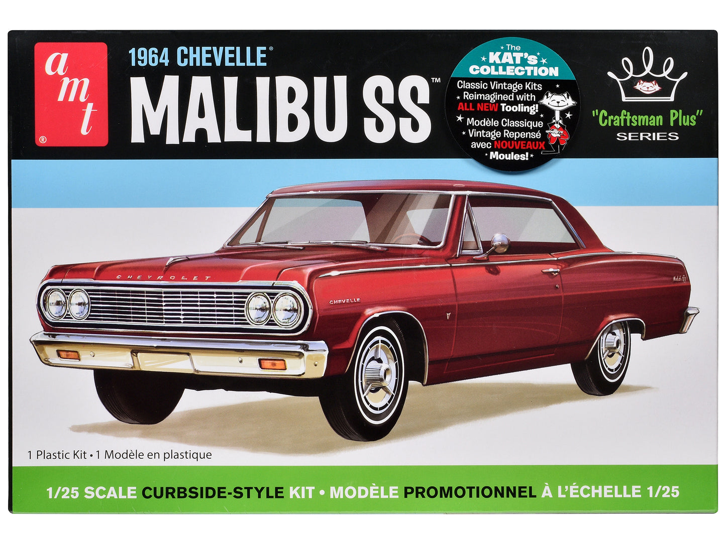 Skill 2 Model Kit 1964 Chevrolet Chevelle Malibu SS "Craftsman Plus" Series 1/25 Scale Model by AMT-DiecastModeler.com