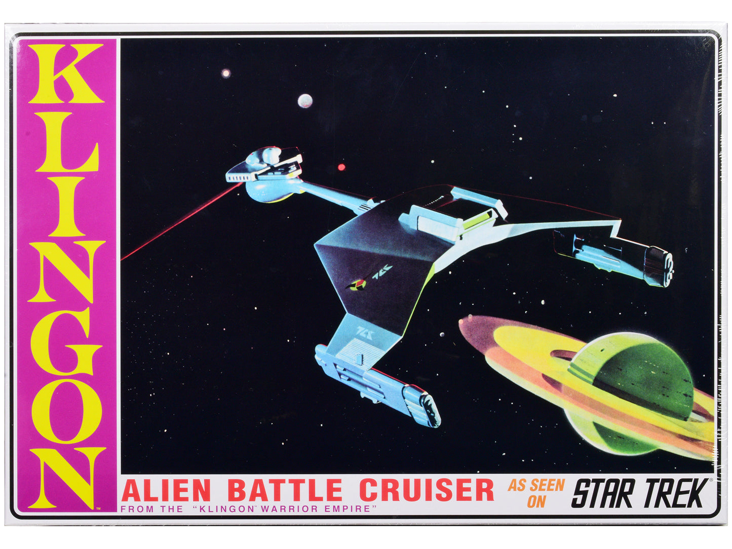 Skill 2 Model Kit "Klingon Warrior Empire" Alien Battle Cruiser "Star Trek" (1966-1969) TV Series 1/650 Scale Model by AMT-DiecastModeler.com