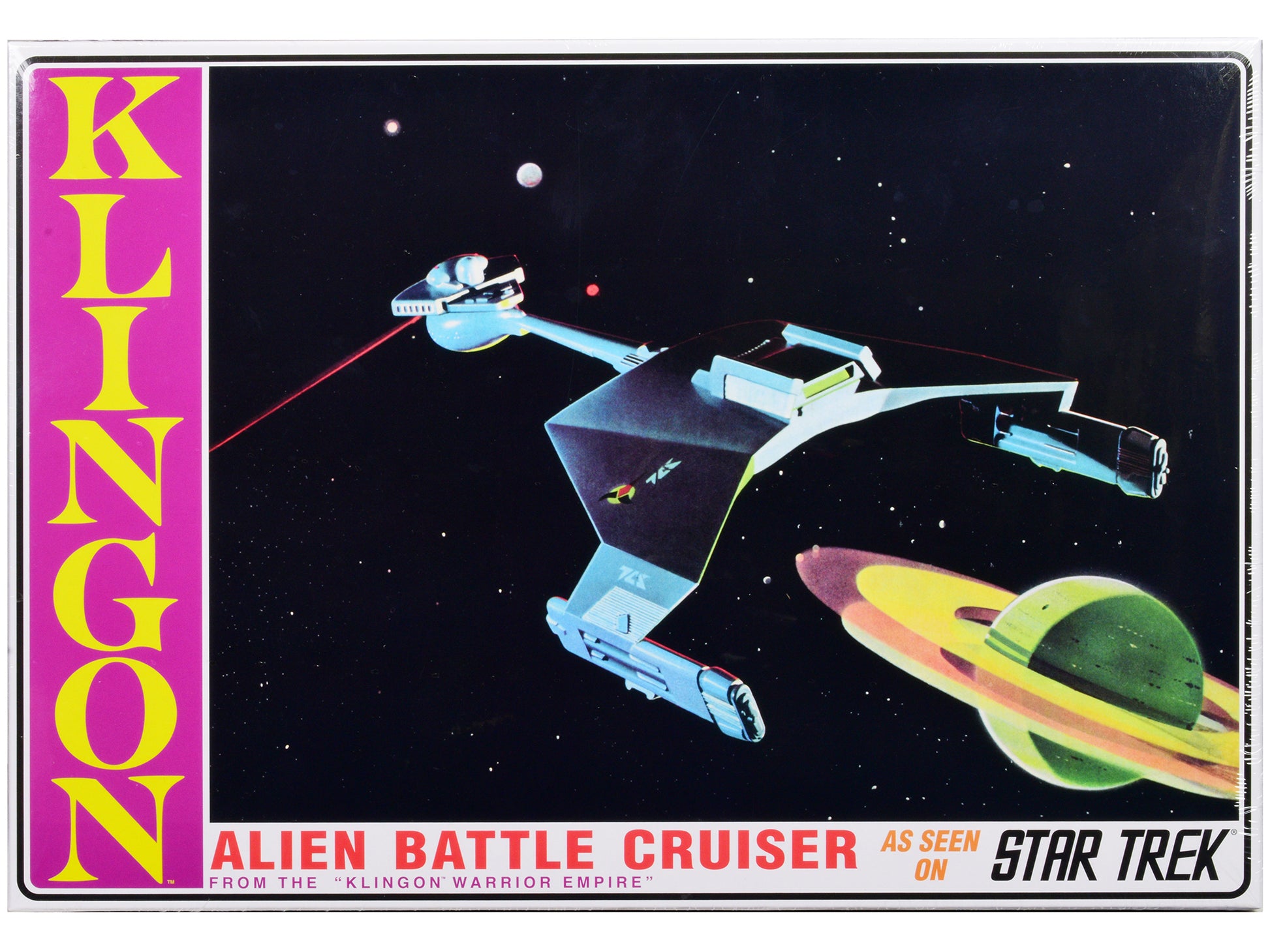 Skill 2 Model Kit "Klingon Warrior Empire" Alien Battle Cruiser "Star Trek" (1966-1969) TV Series 1/650 Scale Model by AMT-DiecastModeler.com